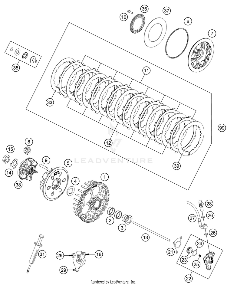 Clutch 450 EXC-F SIX DAYS ENGINE - 2019 Schematic
