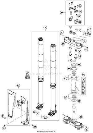 Front Fork, Triple Clamp Schematic