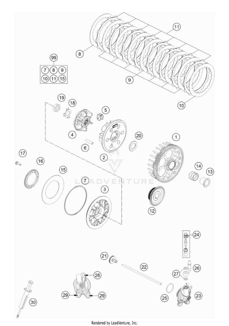 Clutch 300 XC Engine - 2023 Schematic