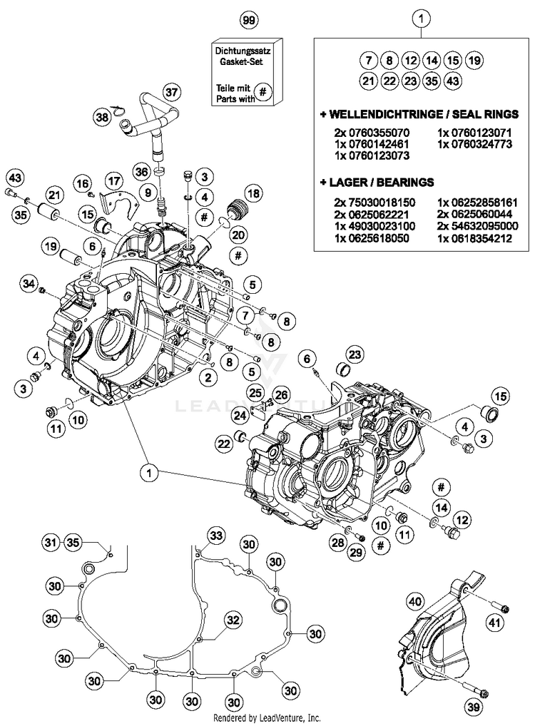 Engine Case 690 ENDURO R ENGINE - 2017 Schematic