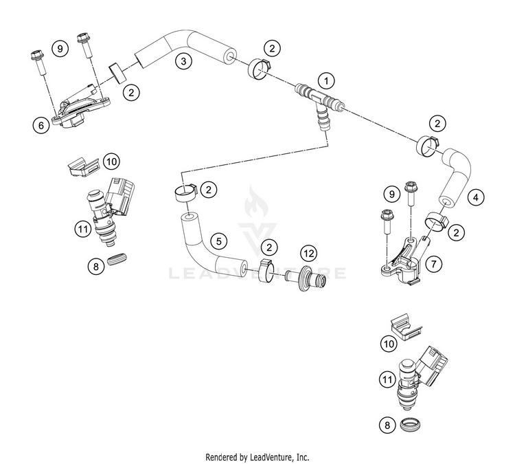 Fuel Distributor 300 XC-W TPI ENGINE - 2020 Schematic
