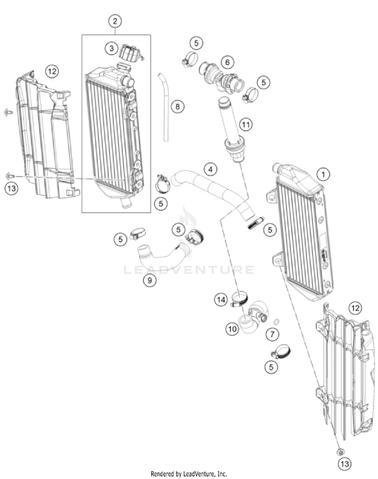 Cooling System 150 XC-W US ENGINE - 2024 Schematic