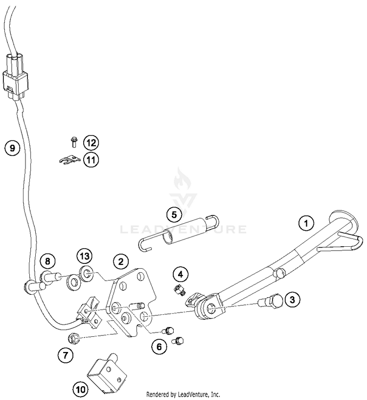 Side / Center Stand RC 390 CUP USA Chassis - 2016 Schematic