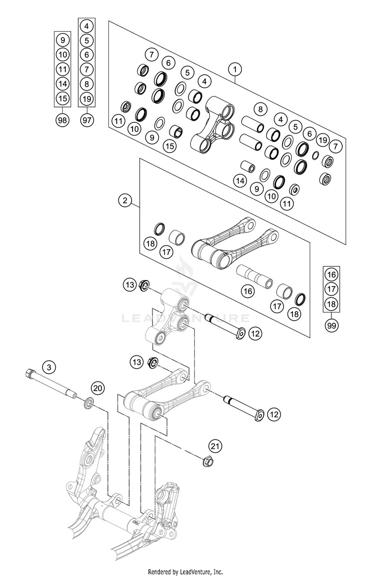 Pro Lever Linking 250 XC TPI CHASSIS - 2020 Schematic