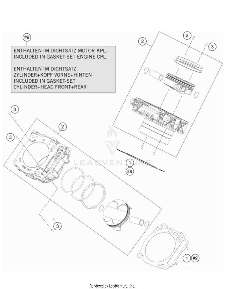 Cylinder 1290 SuperDuke GT Engine - 2023 Schematic