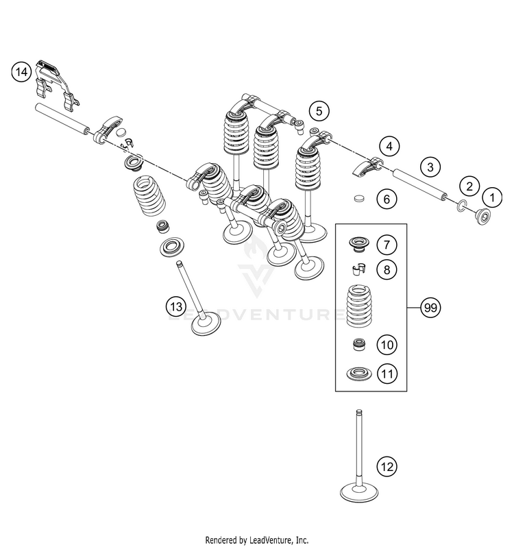 Valve Drive 890 ADV R Engine - 2021 Schematic