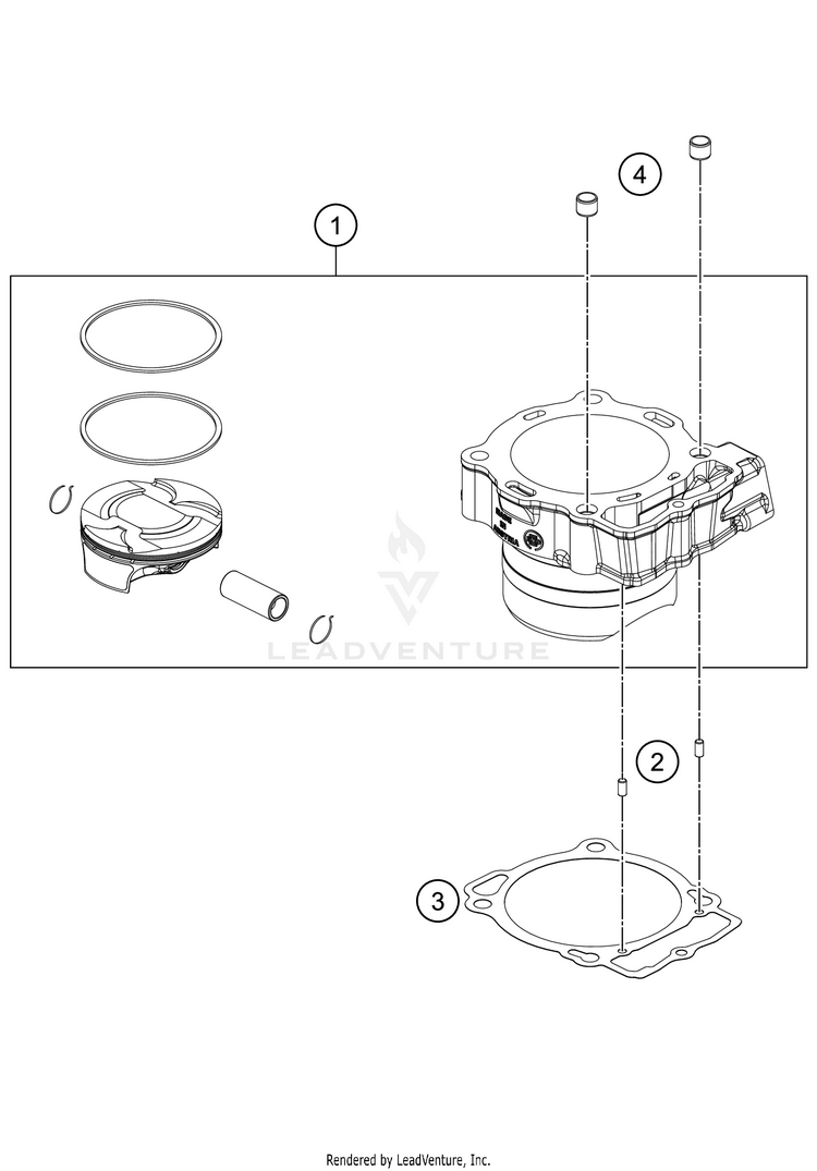 Cylinder 450 XC-F Engine - 2021 Schematic