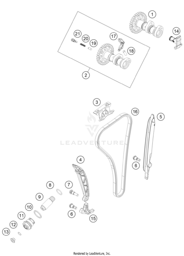Timing Drive 350 XC-F ENGINE - 2024 Schematic