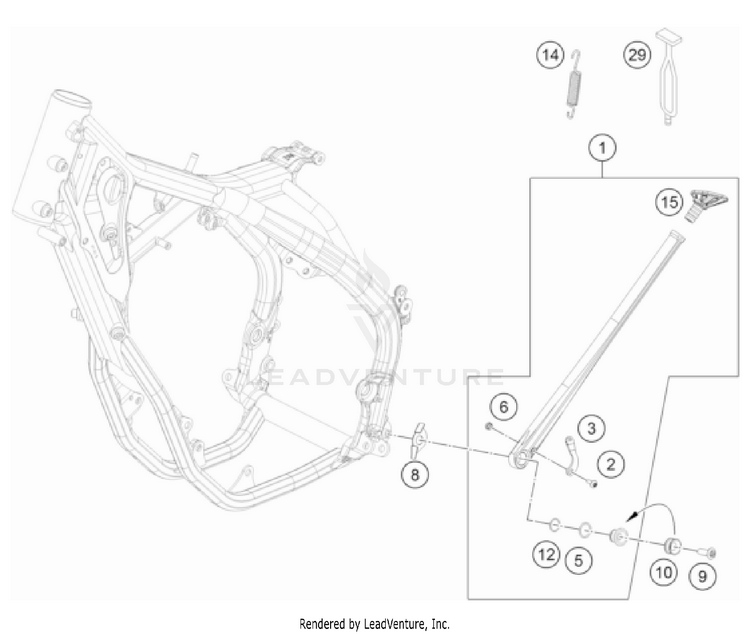 Side / Center Stand 350 EXC-F CHASSIS - 2023 Schematic