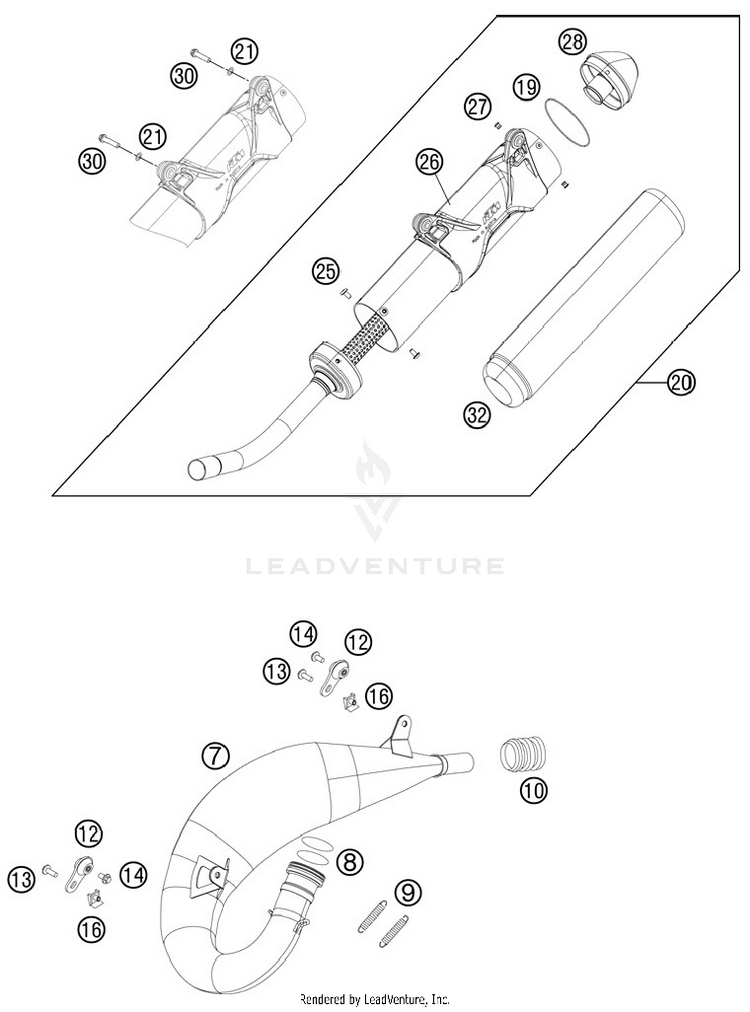 Exhaust System 150 SX Chassis - 2012 Schematic