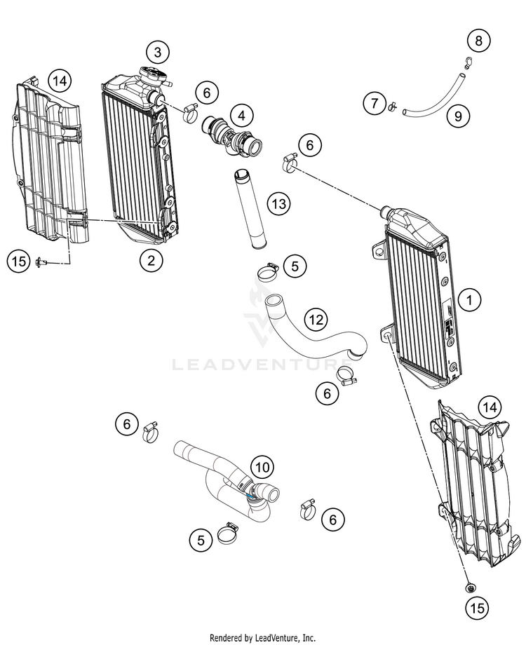 Cooling System 350 XC-F Engine - 2021 Schematic