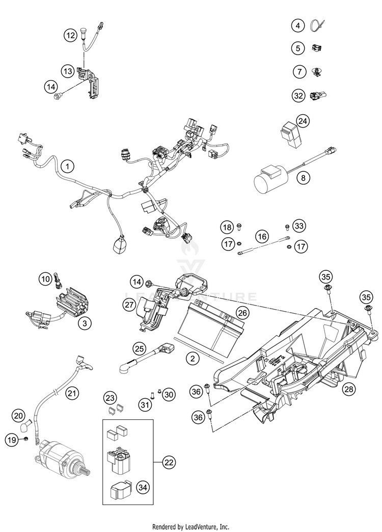 Wiring Harness 350 SX-F Chassis - 2021 Schematic
