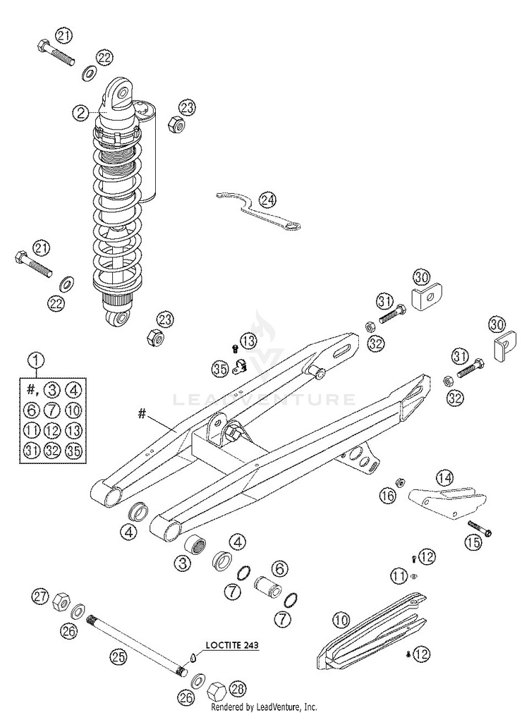 Swingarm, Shock Absorber Schematic