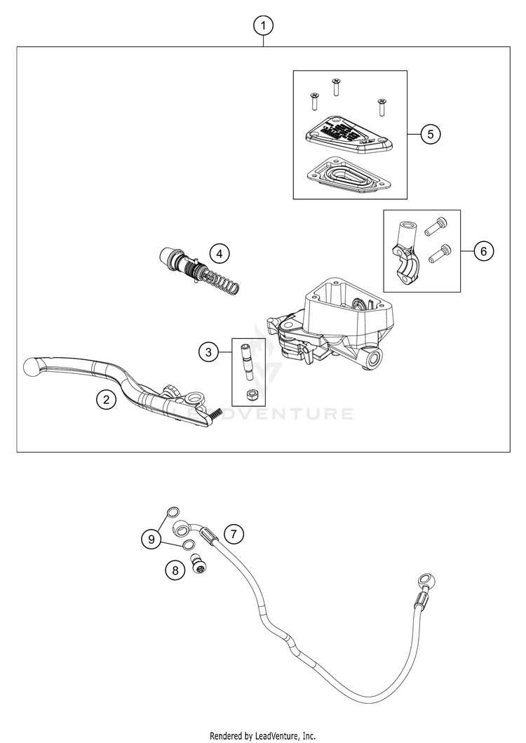 Front Brake Control 890 ADV R RALLY Chassis - 2021 Schematic