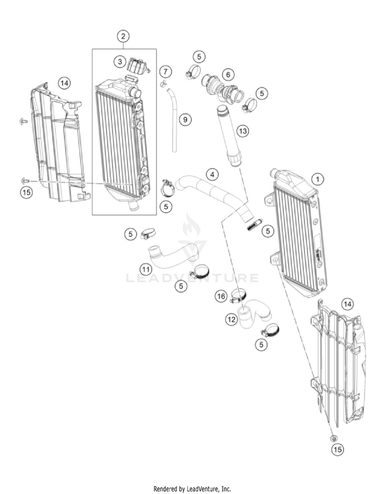 Cooling System 350 SX-F Engine - 2023 Schematic