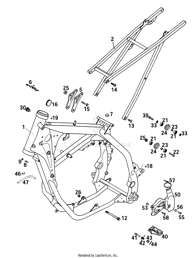 Frame, Sub Frame 250 MXC Chassis - 2001 Schematic