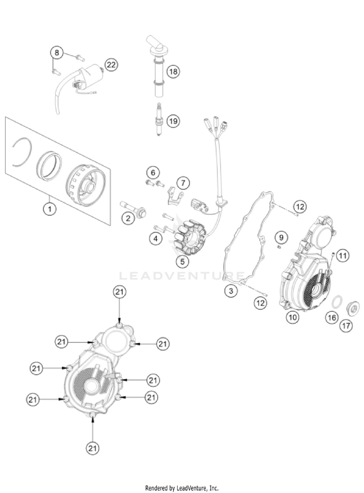 Ignition System 250 SX-F Engine - 2022 Schematic