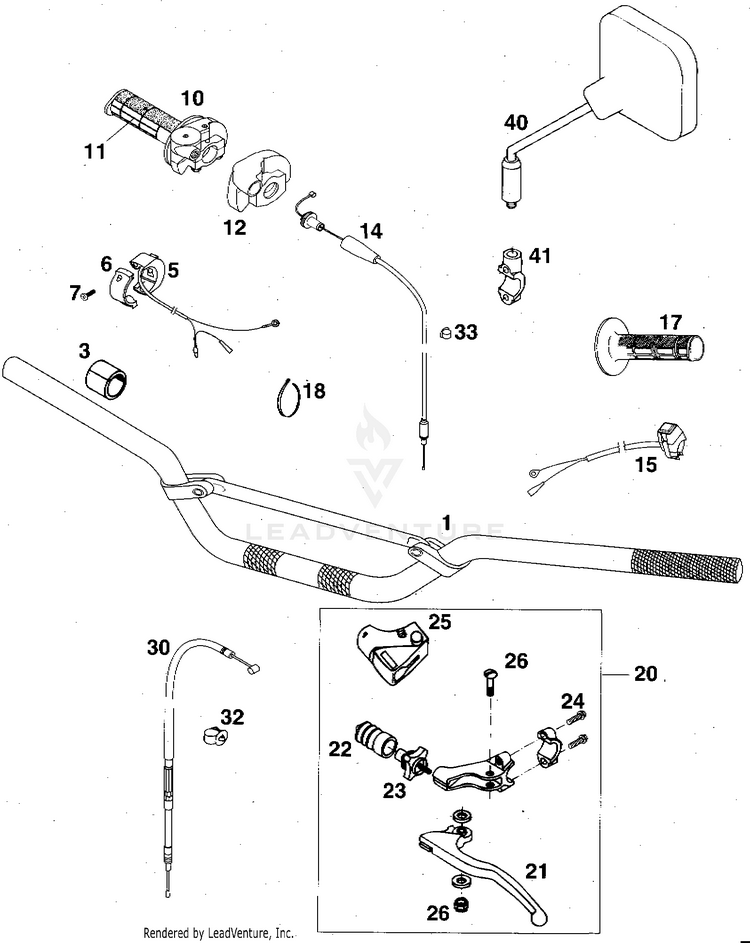 Handlebar, Controls 360 MXC Chassis - 1997 Schematic