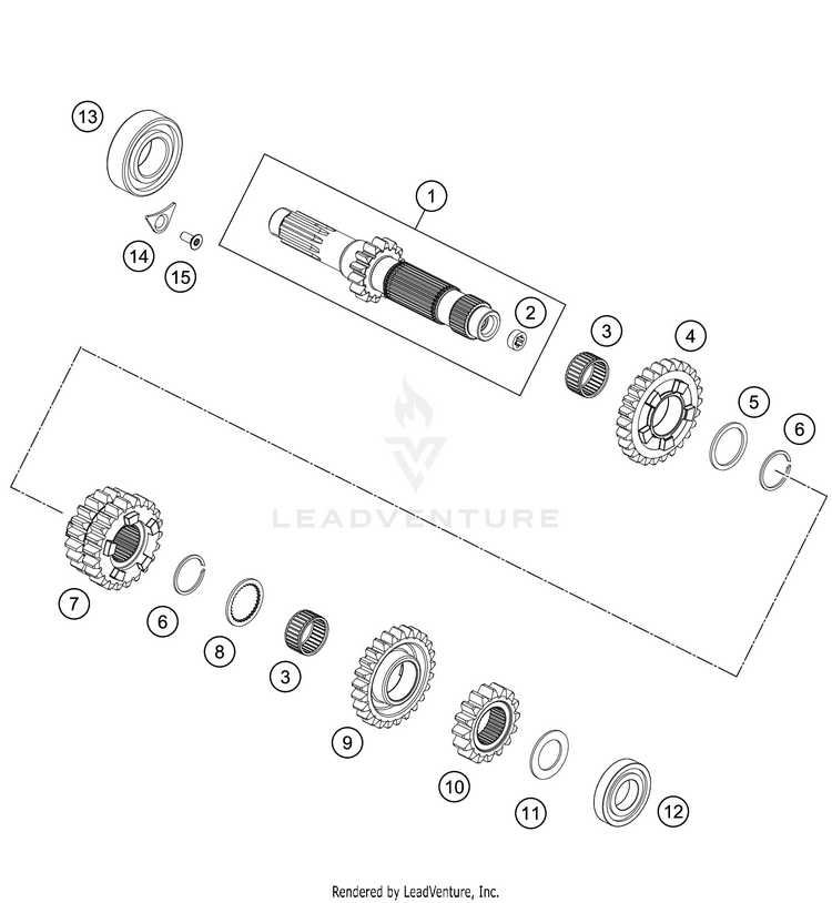 Transmission I - Main Shaft 300 XC ENGINE - 2018 Schematic