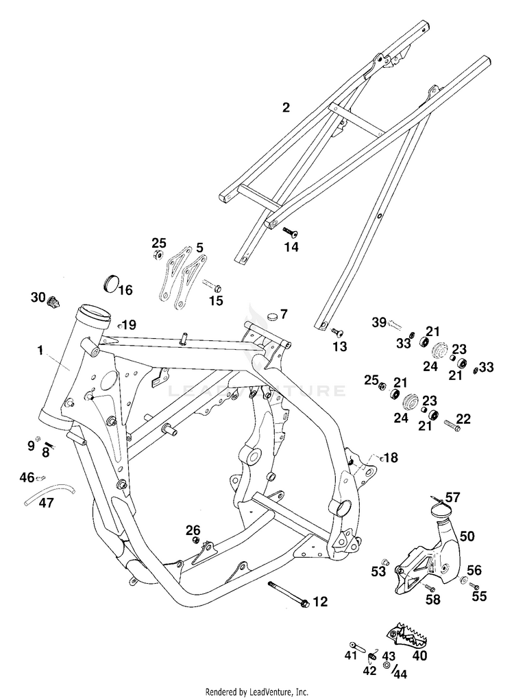 Frame, Sub Frame 250 EXC Chassis - 2000 Schematic