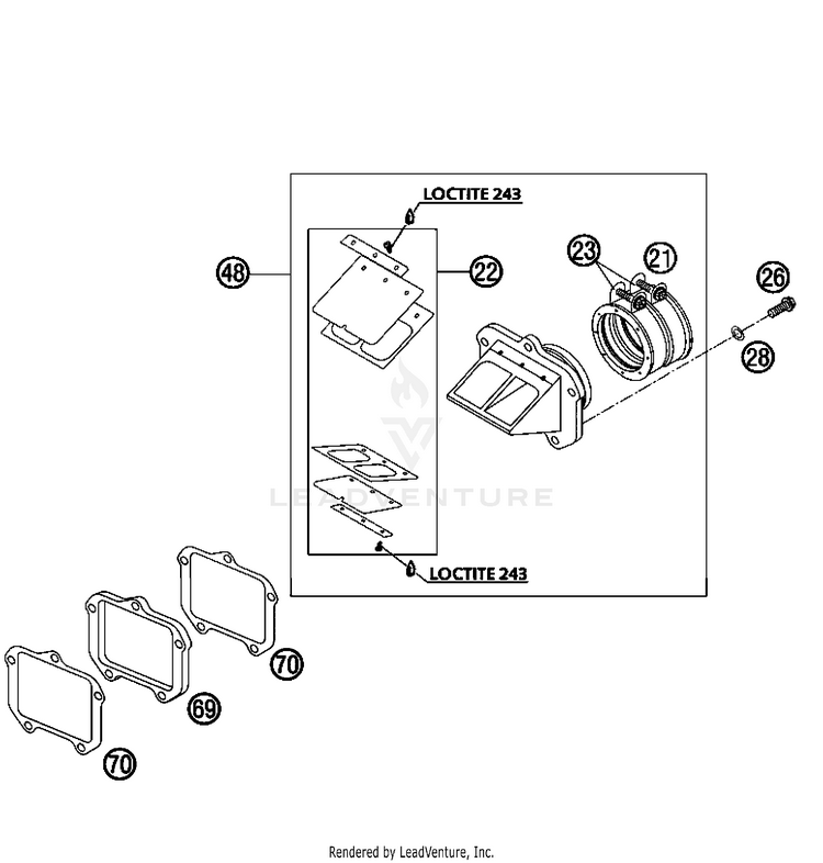 Reed Valve Case 200 XC Engine - 2008 Schematic