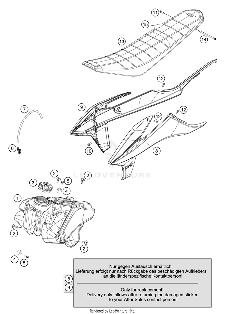Tank, Seat 450 SX-F FACTORY EDITION CHASSIS - 2019 Schematic