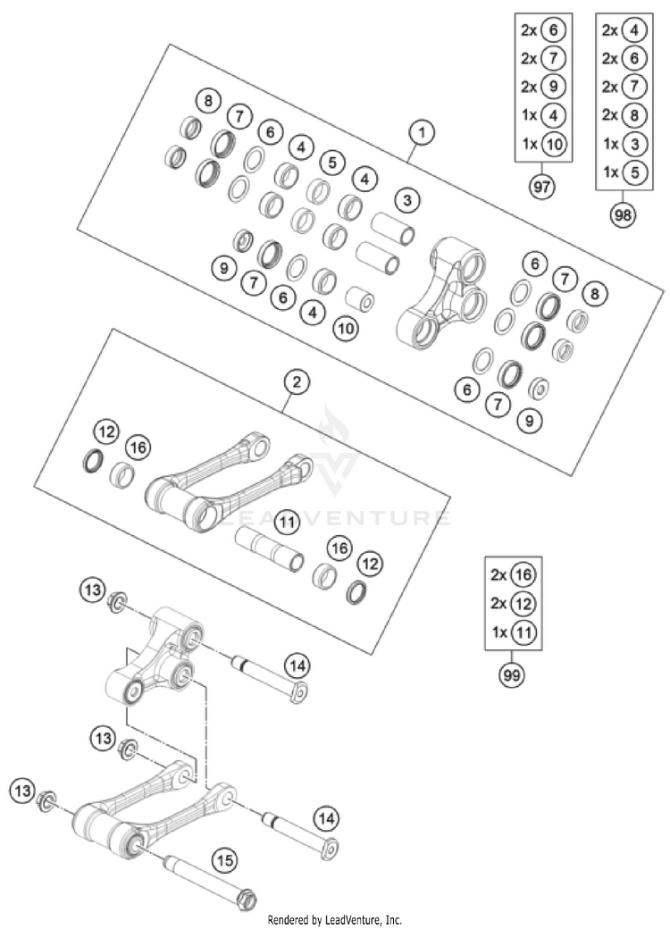Pro Lever Linking 250 XC CHASSIS - 2024 Schematic