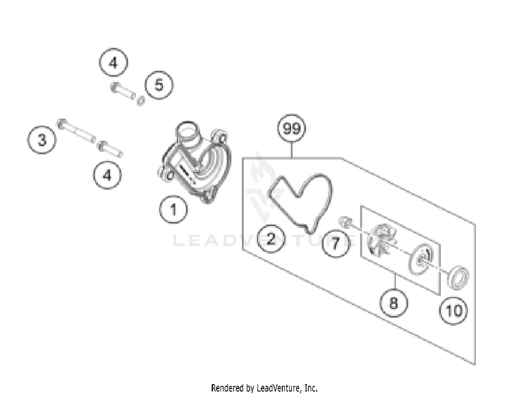Water Pump 350 SX-F ENGINE - 2025 Schematic
