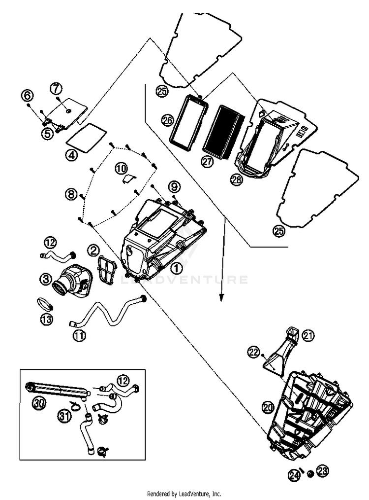 Air Filter 690 Supermoto Orange Chassis - 2007 Schematic