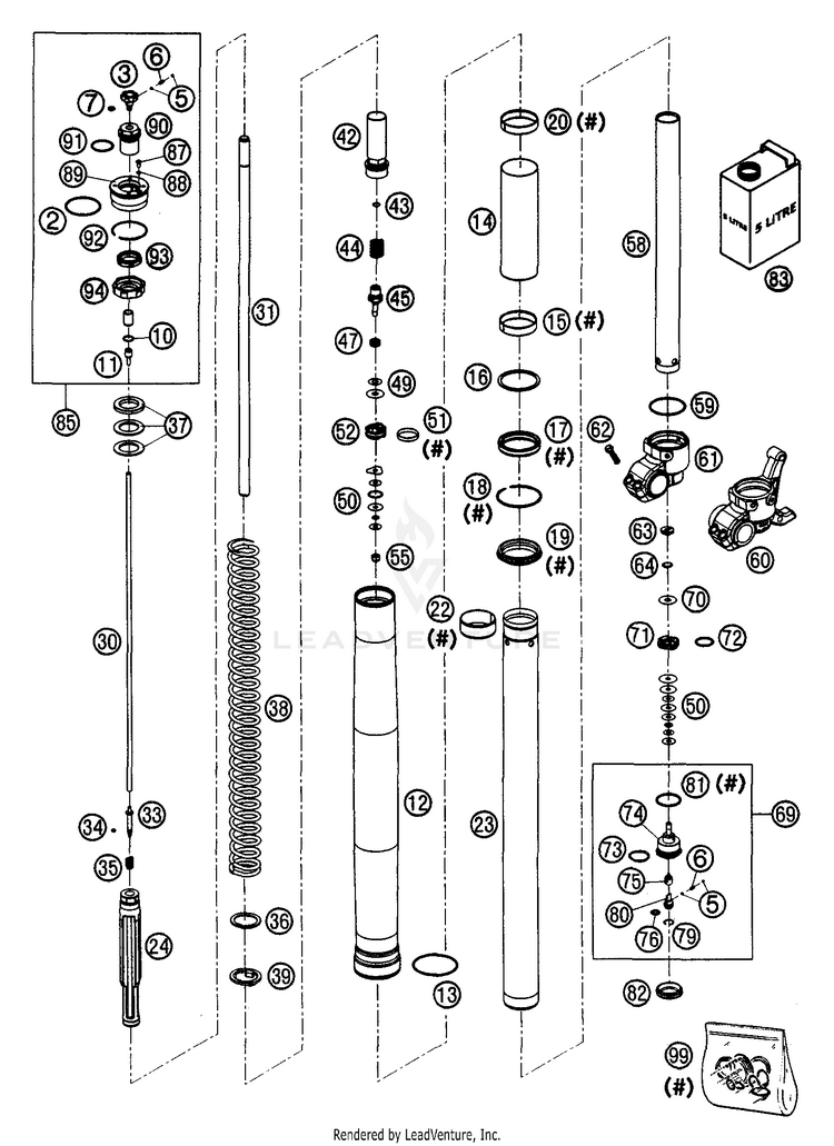 Fork Legs Usd 48 200 SX Chassis - 2003 Schematic