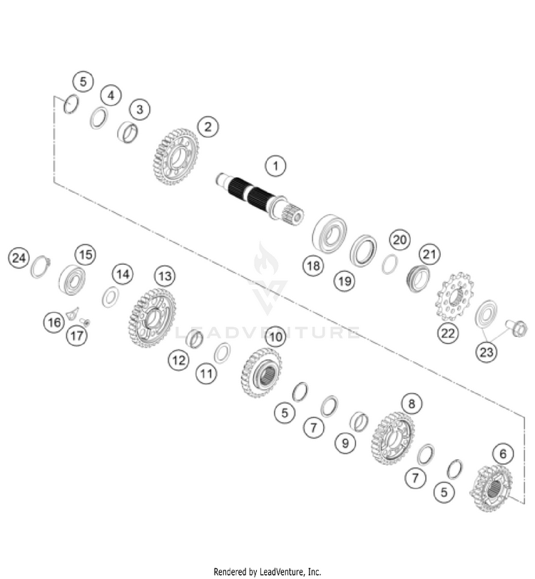 Transmission Ii - Countershaft 250 SX-F Engine - 2022 Schematic