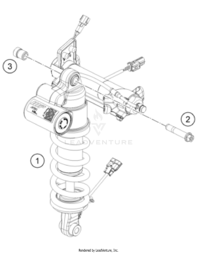 Shock Absorber 1390 SUPER DUKE R EVO, orange CHASSIS - 2024 Schematic