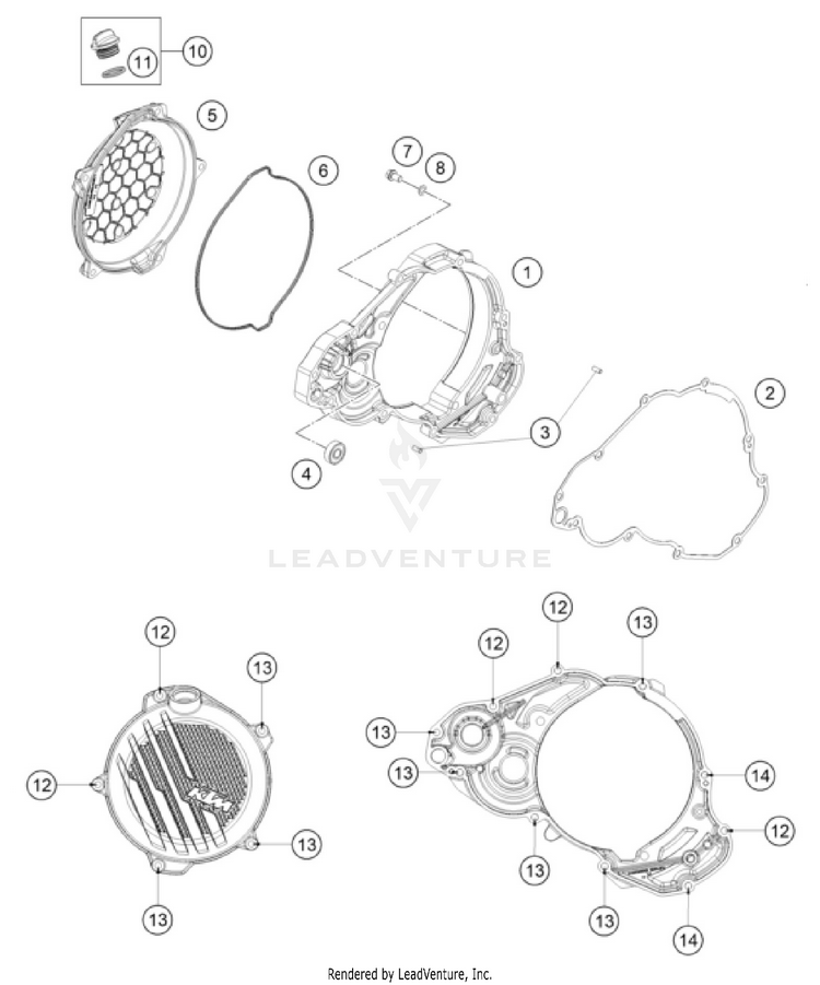 Clutch Cover 250 XC-W ENGINE - 2026 Schematic