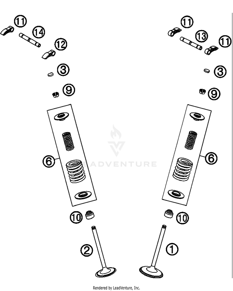 Valve Drive 505 SX-F Engine - 2008 Schematic