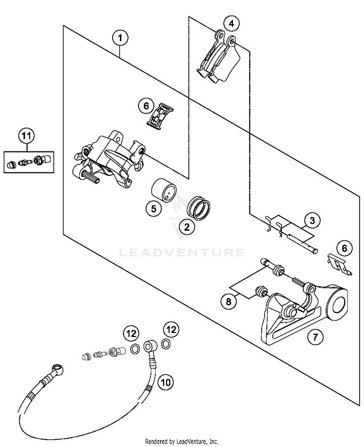 Rear Brake Caliper 250 SX-F CHASSIS - 2019 Schematic