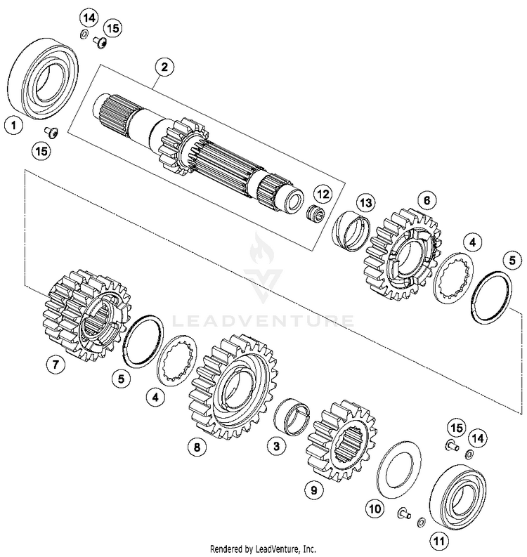 Transmission I - Main Shaft 690 ENDURO R ENGINE - 2017 Schematic