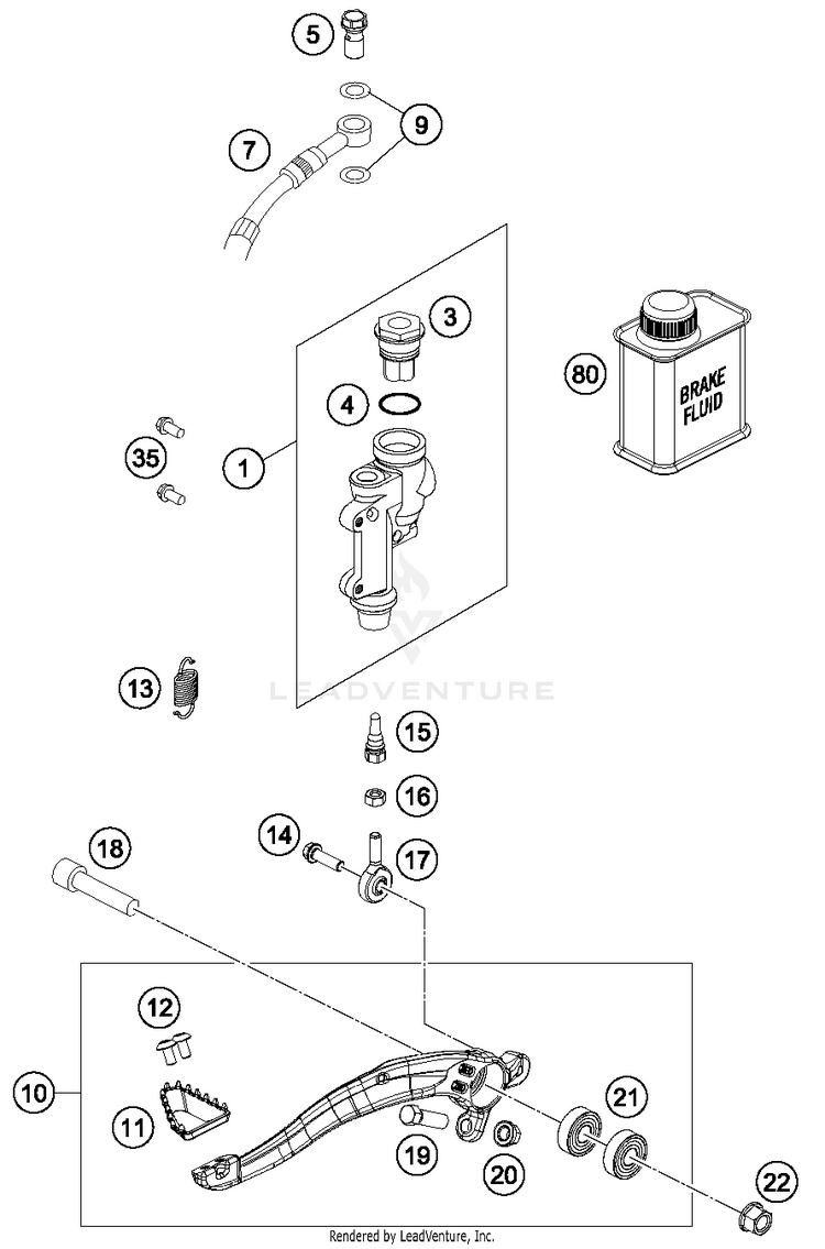 Rear Brake Control 250 SX CHASSIS - 2017 Schematic