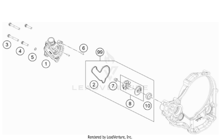Water Pump 350 EXC-F USA Engine - 2022 Schematic