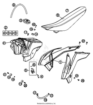 Tank, Seat, Cover Schematic