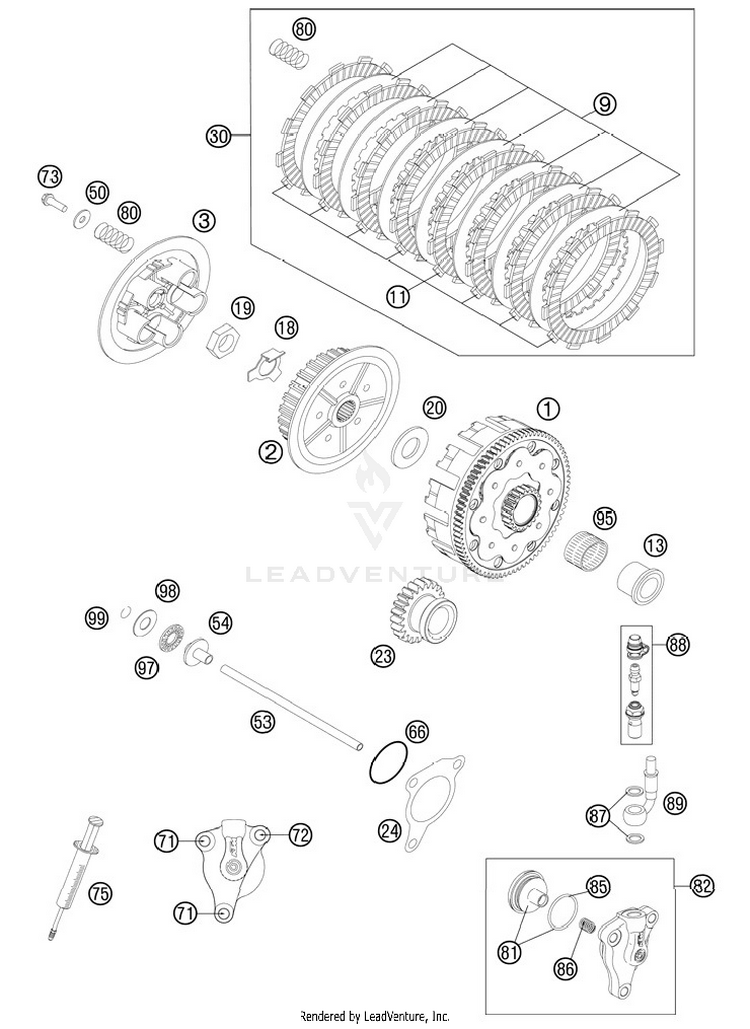 Clutch 250 XCFW Engine - 2012 Schematic
