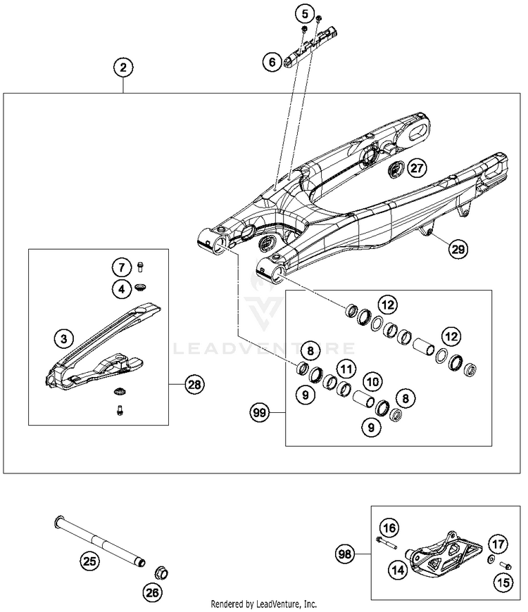 Swing Arm 300 XC CHASSIS - 2017 Schematic