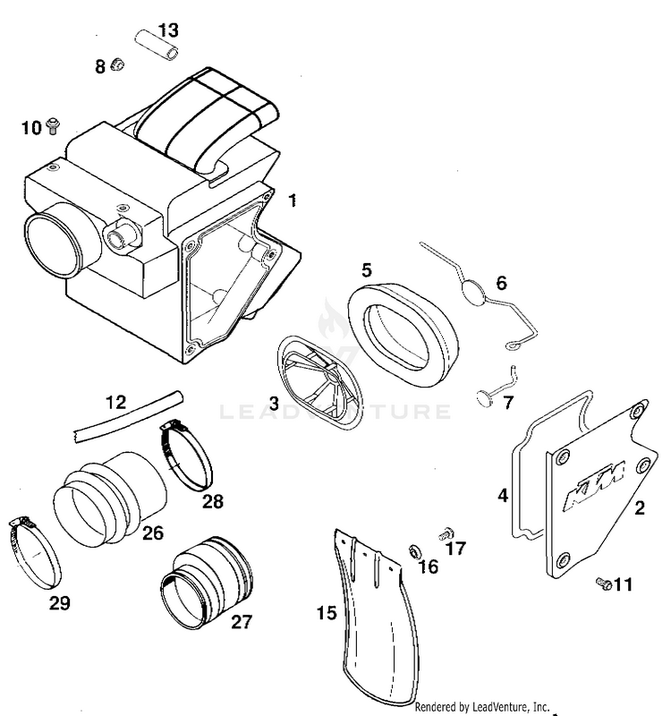 Air Filter Box 620 RXC-E Chassis - 1997 Schematic