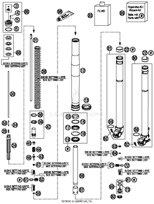 Front Fork, Disassembled Schematic
