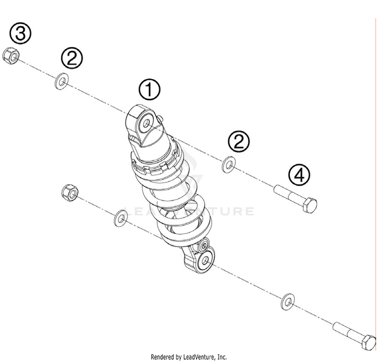 Shock Absorber Disassembled 2 50 SX Chassis - 2011 Schematic