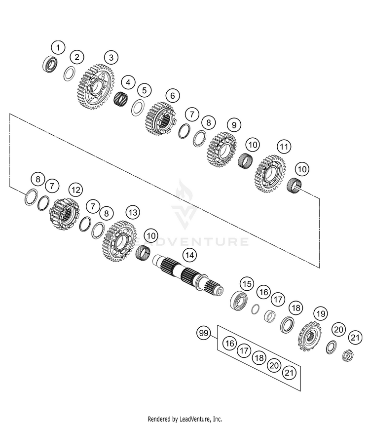 Transmission Ii - Countershaft 890 ADV R Engine - 2021 Schematic