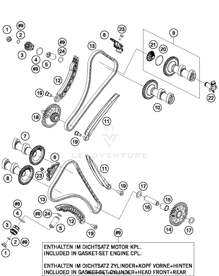Timing Drive 1290 SUPERDUKE R BLACK Engine - 2015 Schematic