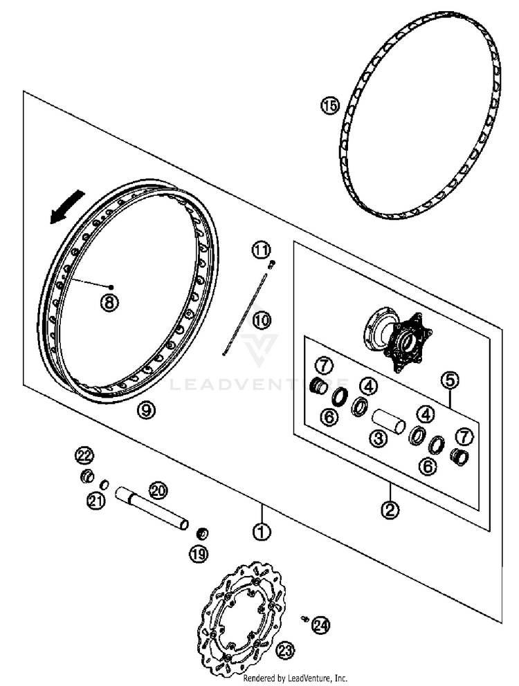 Front Wheel 690 Enduro Chassis - 2011 Schematic