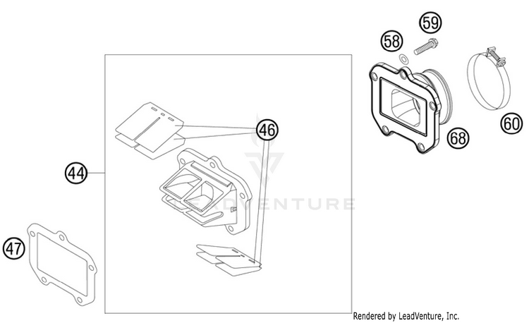 Reed Valve Case 150 XC Engine - 2011 Schematic