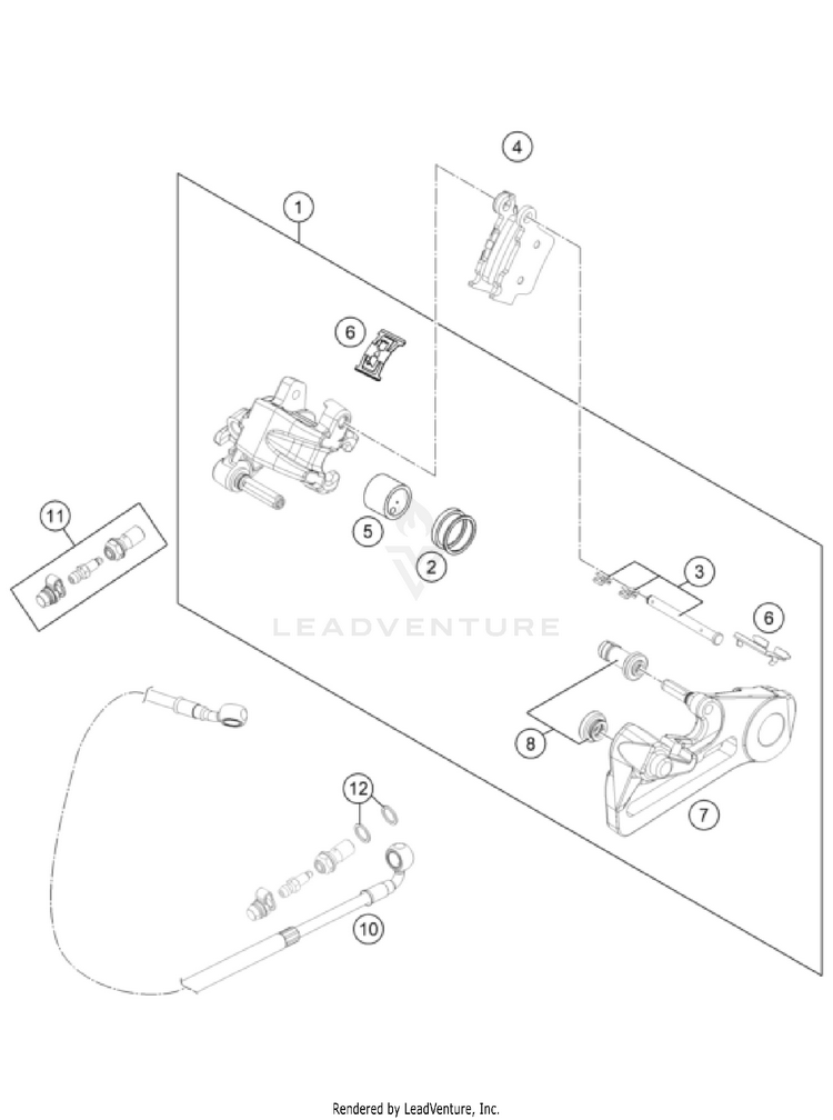 Rear Brake Caliper 350 XC-F CHASSIS - 2024 Schematic