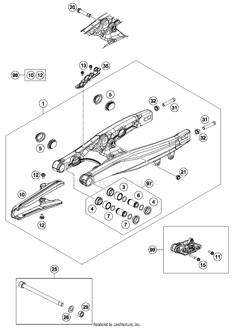 Swing Arm 65 SX MINI CHASSIS - 2018 Schematic